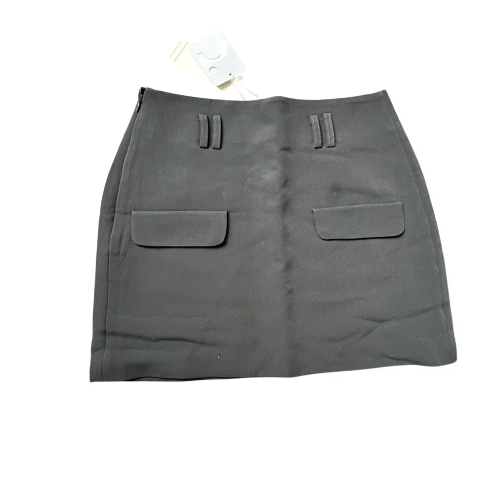 COMMENSE Mini Skirt Pockets High Waist Career‎ Wear Black Size S